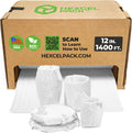 HexcelWrap Mini - Honeycomb Packing Paper, Eco-Friendly, Sustainable Paper Bubble Wrap for Shipping & Moving, Cushioned Packing Material in Easy Self-Dispenser Box - White, 12" x 1400'