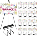 ESRICH 63" Display Easel Stand for Wedding Sign, Portable Foldable Metal Easel, Lightweight Metal Easels for Signs Wedding Logos,Arts, Painting,Adjustable Floor Easels with Storage Bag (16Pack)