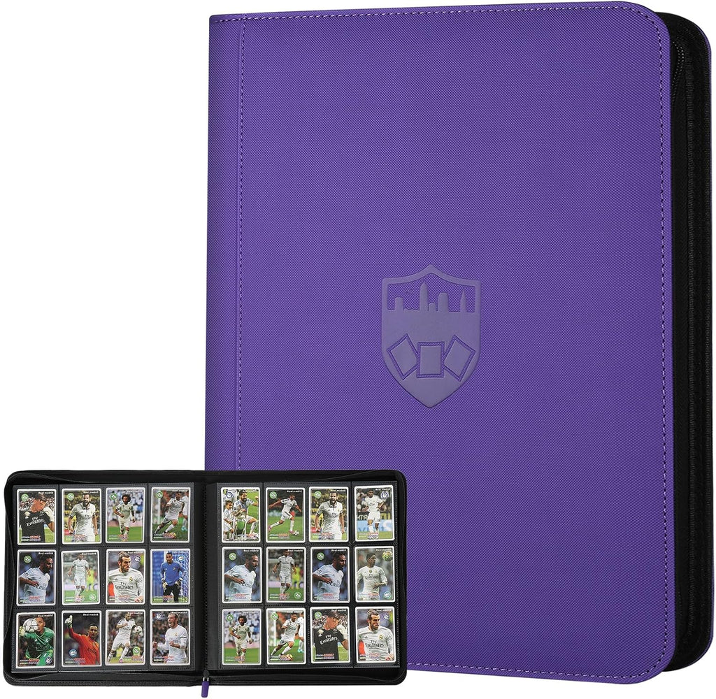 Trading Card Binder 12 Pocket, GERMUN PU Cover Card Binder for 720 Cards, Premium Trading Card Holder Folders, Double Sided Pocket Card Album for MTG, TCG (Purple)