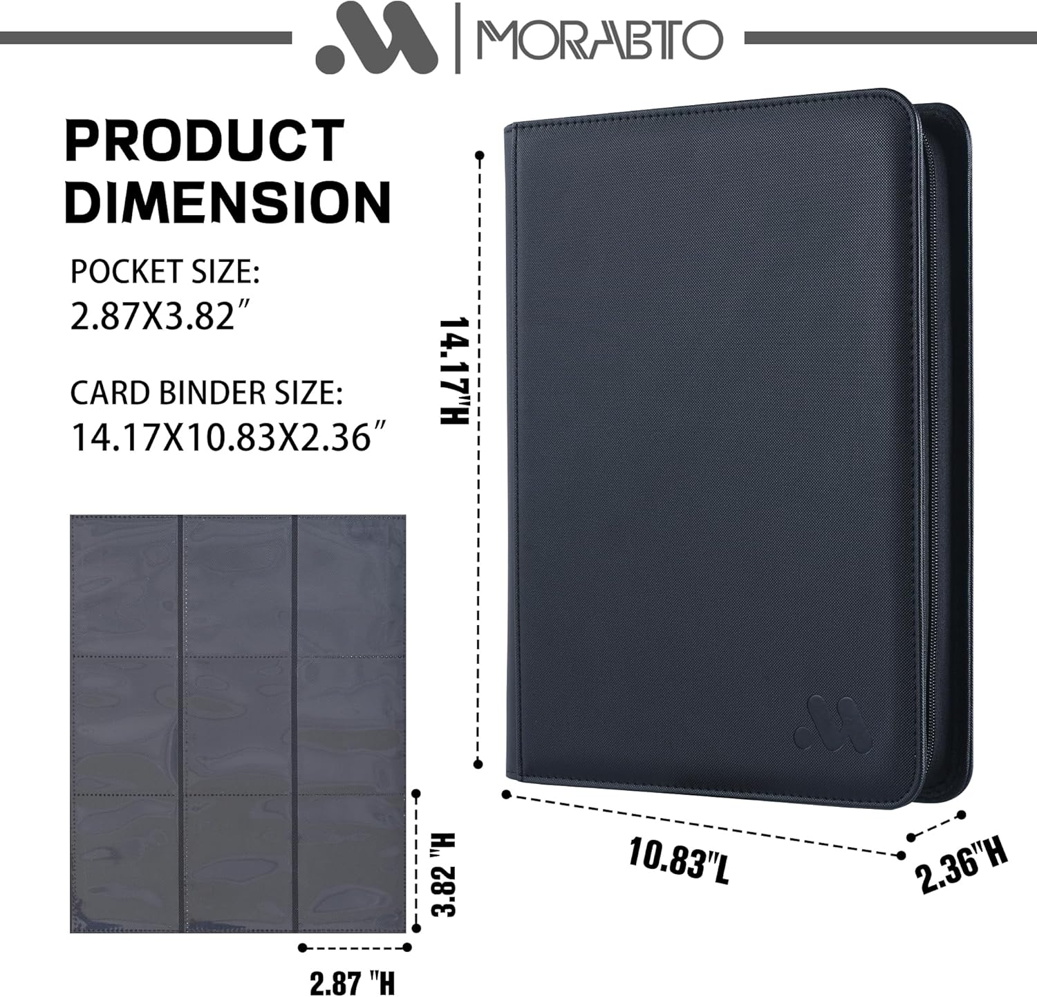 Card Binder 9 Pockets,Trading Card Binder Holds up to 864 Cards with 48 Sleeves,Zipper Card Holder Album Compatible with TCG Card/Game Cards/Sports Card