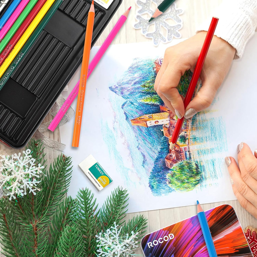 12-Color Colored Pencils Professional Coloring Pencils for Kids and Adults Art Color Drawing Pencil Set