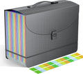 25 Pockets Expanding File Folders,Portable Accordian File Organizer,Expandable File Folder,Bill,Paper,Document Organizer,Plastic Accordion Filing Box,Colored Tabs,A4/Letter Size Diamond