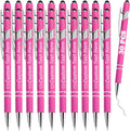 Personalized Pens Bulk 30 with Name Custom Engraving Ballpoint Pens with Stylus Tip Customized Smooth Writing Pens Personalized Gifts for Anniversary Birthday or Graduation(Pink,Black Ink)