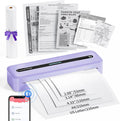 COLORWING Portable Printers Wireless for Travel, 300DPI Mini Compact Inkless Printer, Thermal Bluetooth Printer Compatible with Android and iOS Smartphone & Tablet & Laptop - Purple