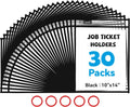 Gamenote Dry Erase Pockets 30 Pack with Rings, Oversized Reusable Plastic Sleeves Shop Ticket Holders Sheet Protectors Teacher Supplies Organization for Classroom Must Have (Black)