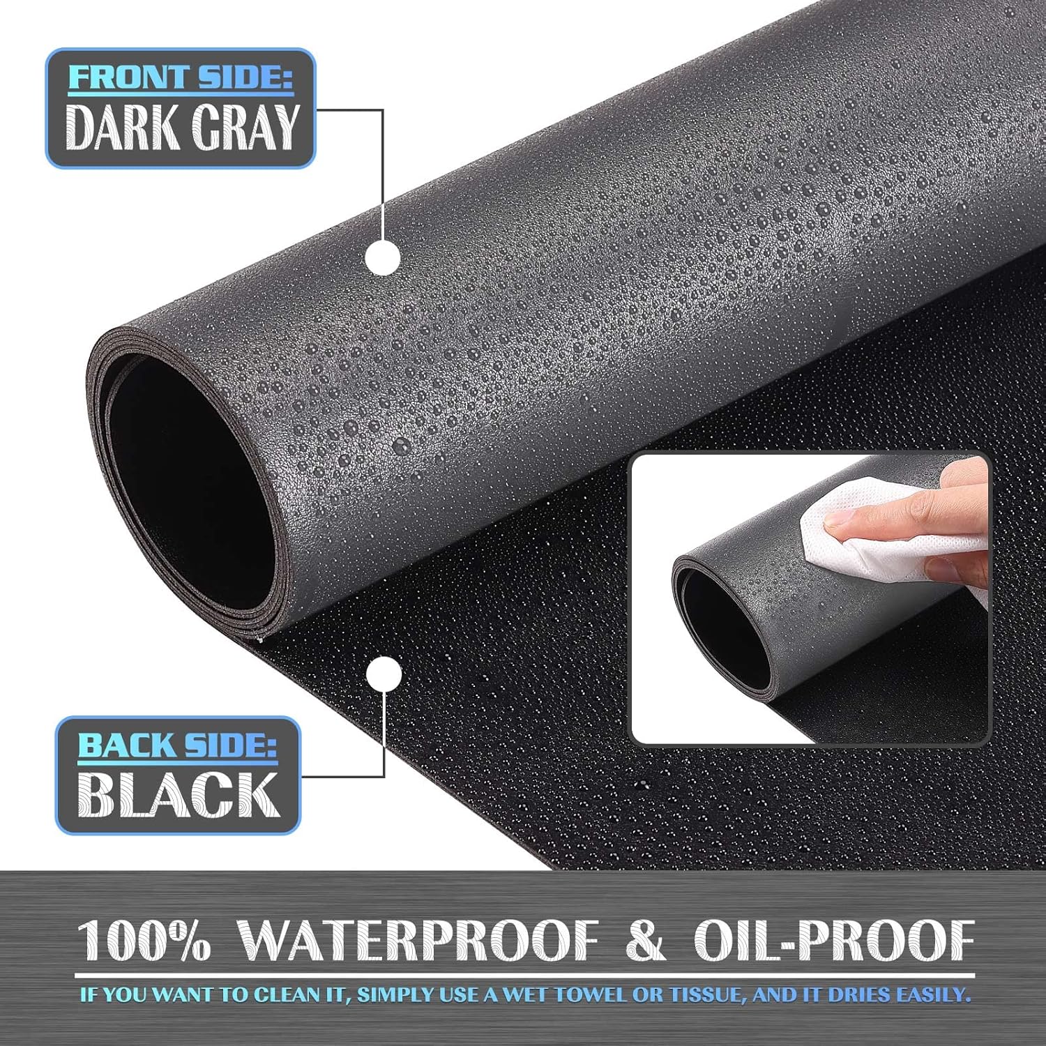 K KNODEL Large Office Leather Desk Mat, Mouse and Keyboard Pad, Computer and Laptop Mat, Desktop Protector and Cover, Writing Pad and Blotter (47.2"x23.6", Dark Gray)