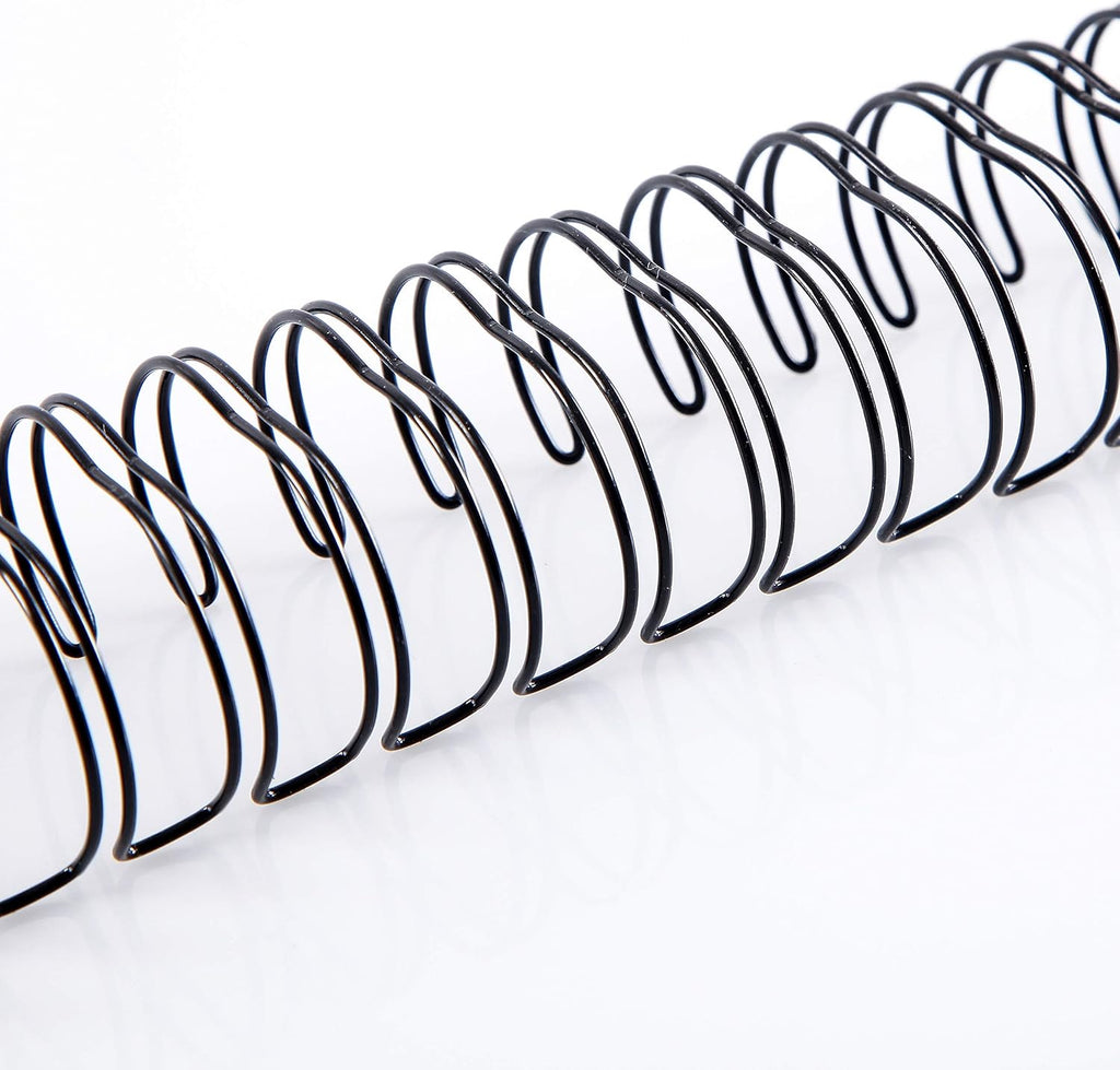 BNC Double Loop Wire Binding Rings Letter Size 3:1 Loops 32 Holes Black Color Pack of 100 (5/16 Inches)