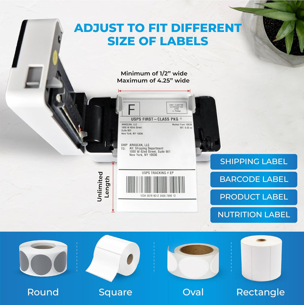 2054N-BT Wireless Shipping Label Printer with USB and Wireless Connectivity – Compatible with Bluetooth, iOS, Android, and Windows for 4x6 Direct Thermal Labels (Roll & Fanfold)