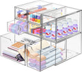 Desk Organizer with 7 Drawers, FODIENS 7 Packs Acrylic Stackable Desktop Storage Drawers Makeup Organizer, Clear Craft Storage Box Cabinets for Office Vanity Countertop Bathroom Bedroom