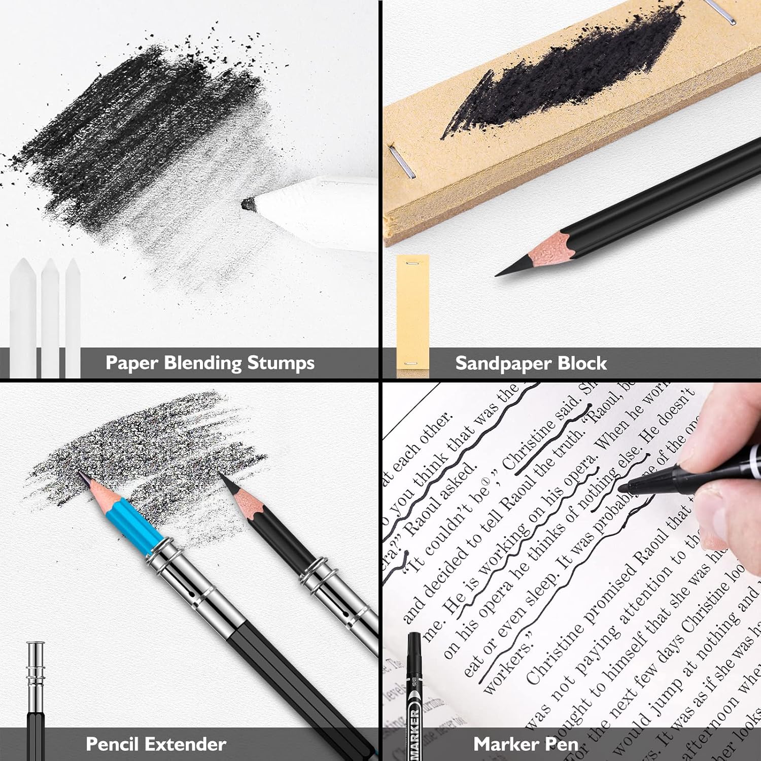 Soucolor 76 Pack Drawing Set Sketching Pencils Kit with 3-Color Sketch Book, Watercolor Pad, Coloring Book, Colored, Graphite, Charcoal, Watercolor, Metallic Pencils for Artists Adults Teens Beginner