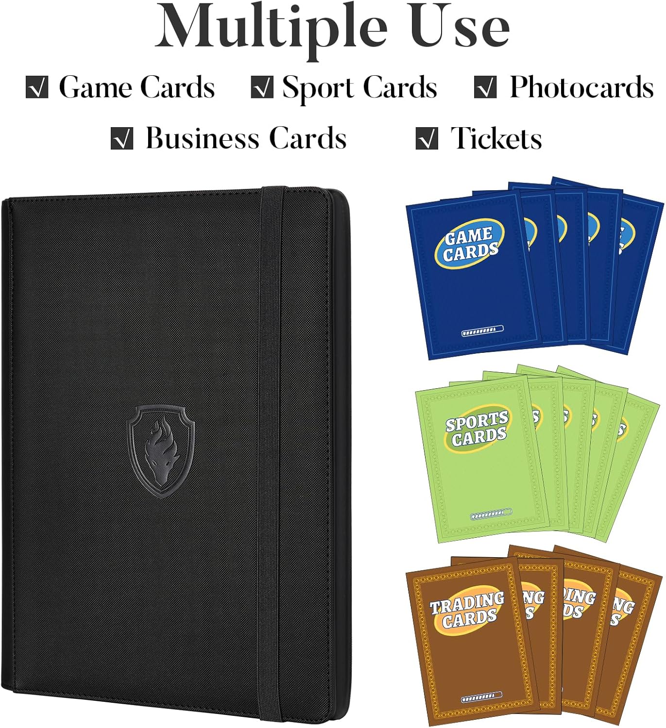 Trading Card Binder 9 Pocket, Fabmaker PU Cover Card Collection Binder for 360 Cards, Premium Card Book, Sturdy Card Holder Folders, Card Album for YuGiOh, MTG, TCG, Game Cards & Sports Cards, Red