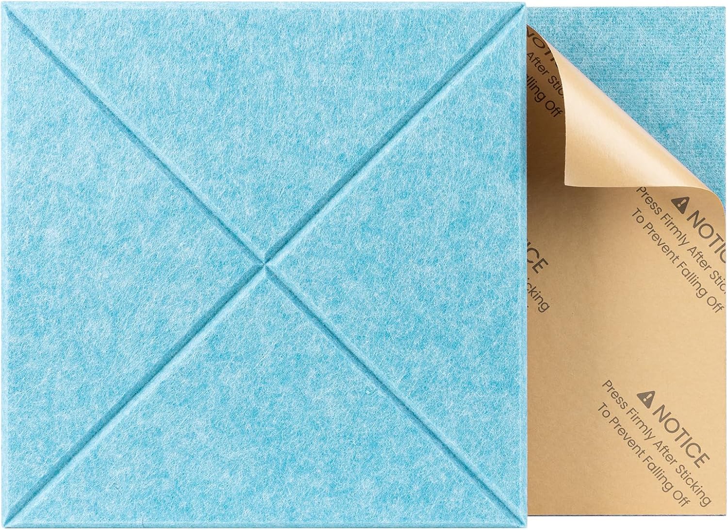 Sonicism 22 Pack X-Lined Acoustic Panels with Self-Adhesive, 12"X 12"X 0.4" Sound Proof Foam Panels, Decorative Soundproof Wall Panels, Sound Absorbing Tile for Home & Offices, Light Blue
