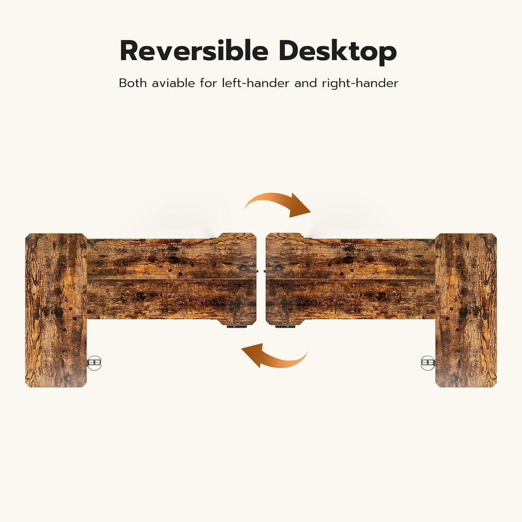 51" Reversiable L-Shaped Electric Standing Desk Adjustable Height Gaming Stand Up Corner Desk Sit Stand Home Office Computer Desk with Splice Board,Black Carbon Top
