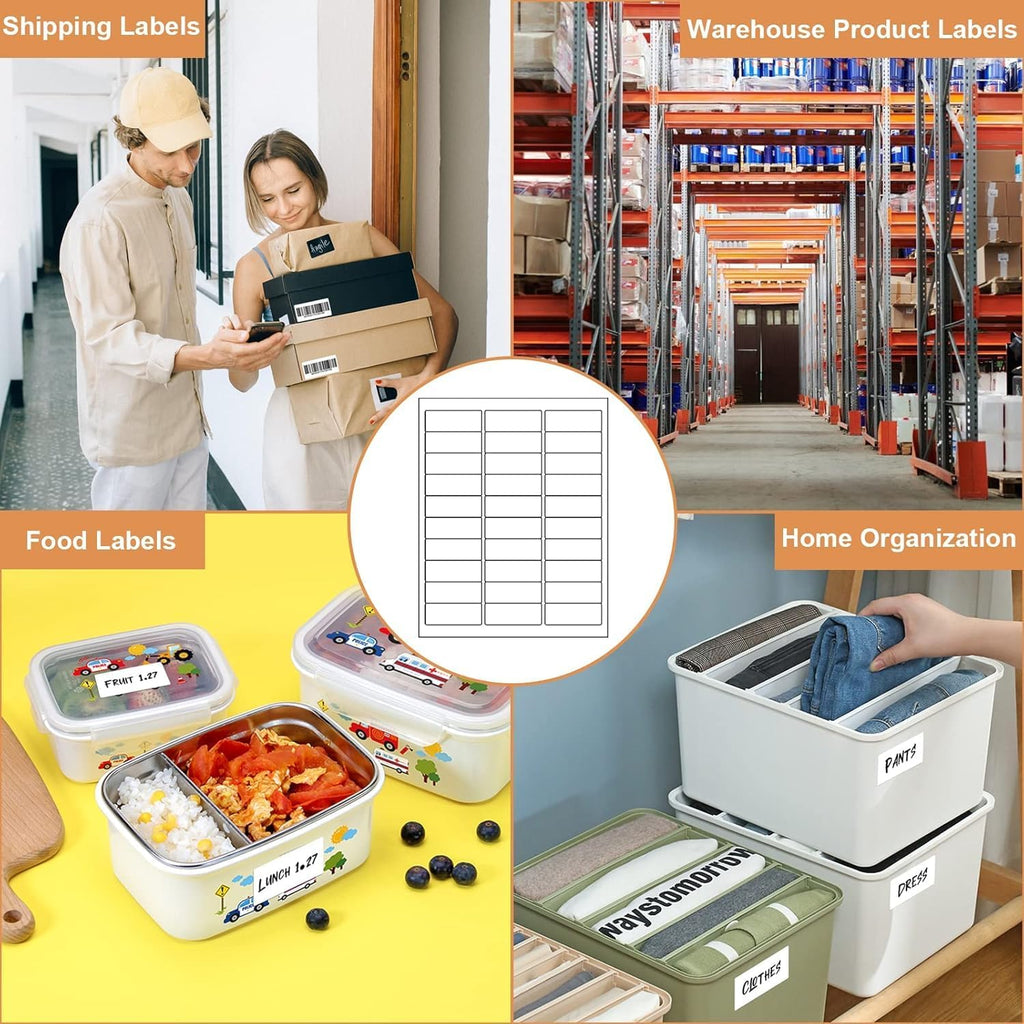 Address Labels 1" X 2-5/8" 30 Up Mailing Labels for Laser/Inkjet Printer, Blank White, Permanent Adhesive, Printable Label Sticker Paper (50 Sheets - 1500 Labels)