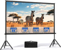 Outdoor Projector Screen with Stand,120 inch Projector Screen Outdoor Indoor Movie Screen, Portable 16:9 4K HD Wrinkle-Free Lightweight for Patio,Home Backyard Movie Night
