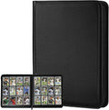 Trading Card Binder 12 Pocket, GERMUN PU Cover Card Binder for 720 Cards, Premium Trading Card Holder Folders, Double Sided Pocket Card Album for MTG, TCG (Carbon Black)
