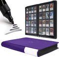 Premium Card Binder 16 Pocket - Fits 1600 Cards，4X4 Ringless Card Album with Sleeves for Trading Cards & Sports Cards（Model C，Classic Purple）