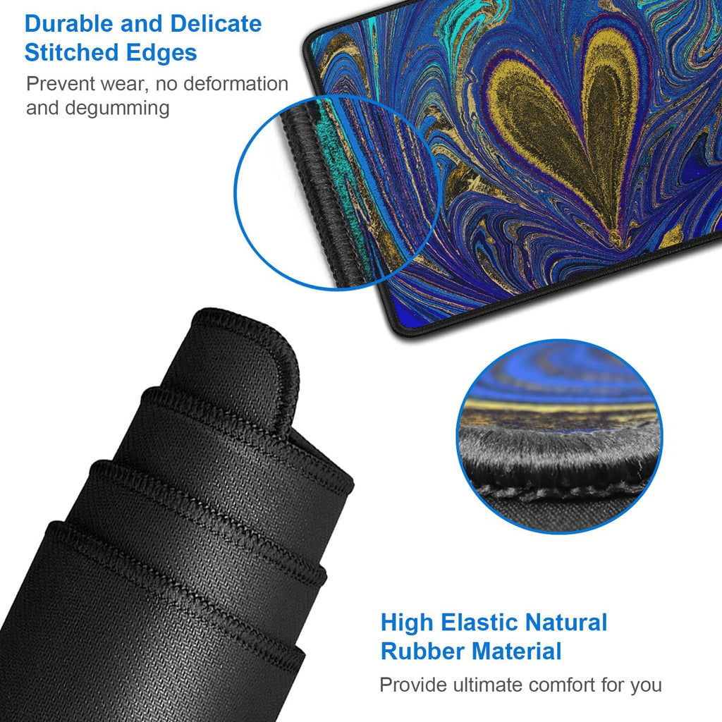 Large Mouse Pad, 31.5x15.7 inch Large Extended Computer Keyboard Mouse Mat, Water Resist Non-Slip Mousepad Rubber Base Long XXL Desk Mouse Pad for Work & Gaming, Office & Home, Blue Heart