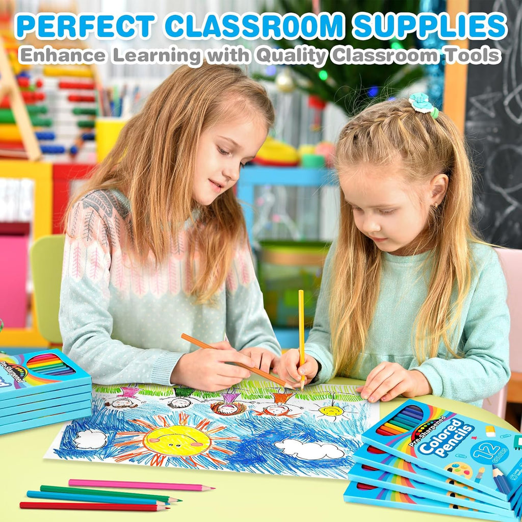 432 Count Colored Pencils Bulk, 36 Pack Colored Pencils for Kids, Pre-sharpened Coloring Pencils in 12 Vibrant Colors, Bulk School Supplies for Teachers, Classroom Prizes, Drawing Art Supplies