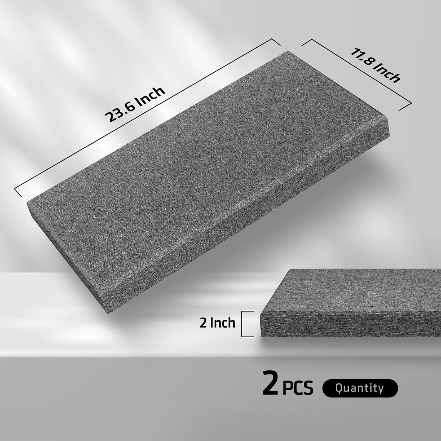UMIACOUSTICS 2 PCS Acoustic Panels, Fiberglass Sound Absorbing Panels, Self-adhesive Sound Proof Panels for Studios, Office, Home Theater. (Heather)
