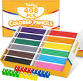 408 Packs Colored Pencils Bulk Classroom, Colored Pencils for Kids 12 Assorted Colors, Coloring Pencil Set Plus 40 Sharpeners, Pre-sharpened Color Pencil, Back to School Supplies Bulk for Teachers