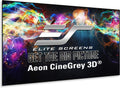 Elite Screens 110 inch CLR/ALR Projector Screen 16:9 4K, Standard Throw Projection, Edge Free Ambient Light Rejecting Fixed Frame Grey for Indoor Movie Screen Home Theater - Aeon CineGrey 3D AR110DHD3