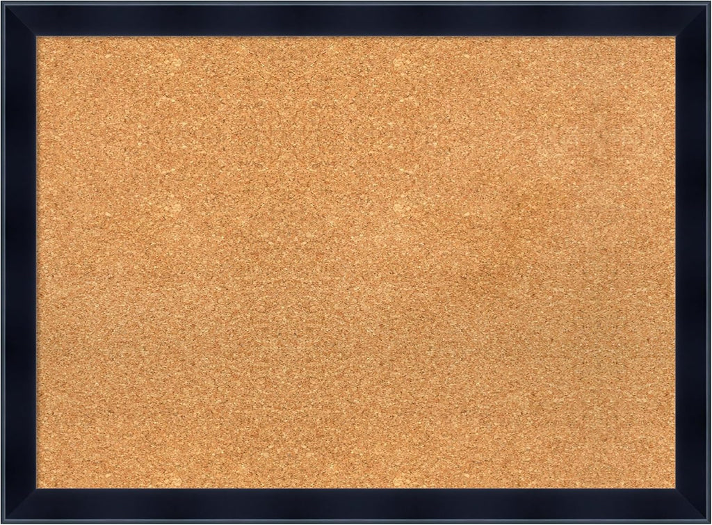 Amanti Art Natural Cork Board for Wall, 22x30 Vision Board with Black Wood Frame, Medium Corkboard Office Decor for Home Organization, Modern Contemporary Corkboard Pinboard to display items for home