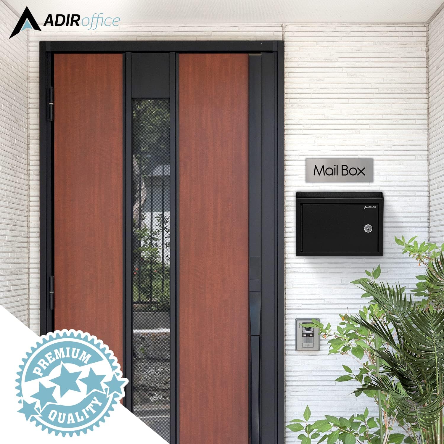 Adir Suggestion Box with Slot and Lock - Drop Box with Lock, Cash Dropbox - 9.8x7.5x3.4 Inches Wall Mount Donation Box - Metal Deposit Box in Black