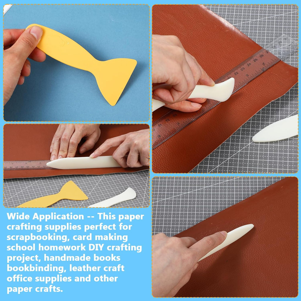 Ymapinc 6 Pcs Folder Paper Creaser Set Bone Folders, Scoring Tool, Paper Creaser, Origami Tools for Handmade Scrapbooking Bookbinding Paper Cards Crafts Leather Burnishing