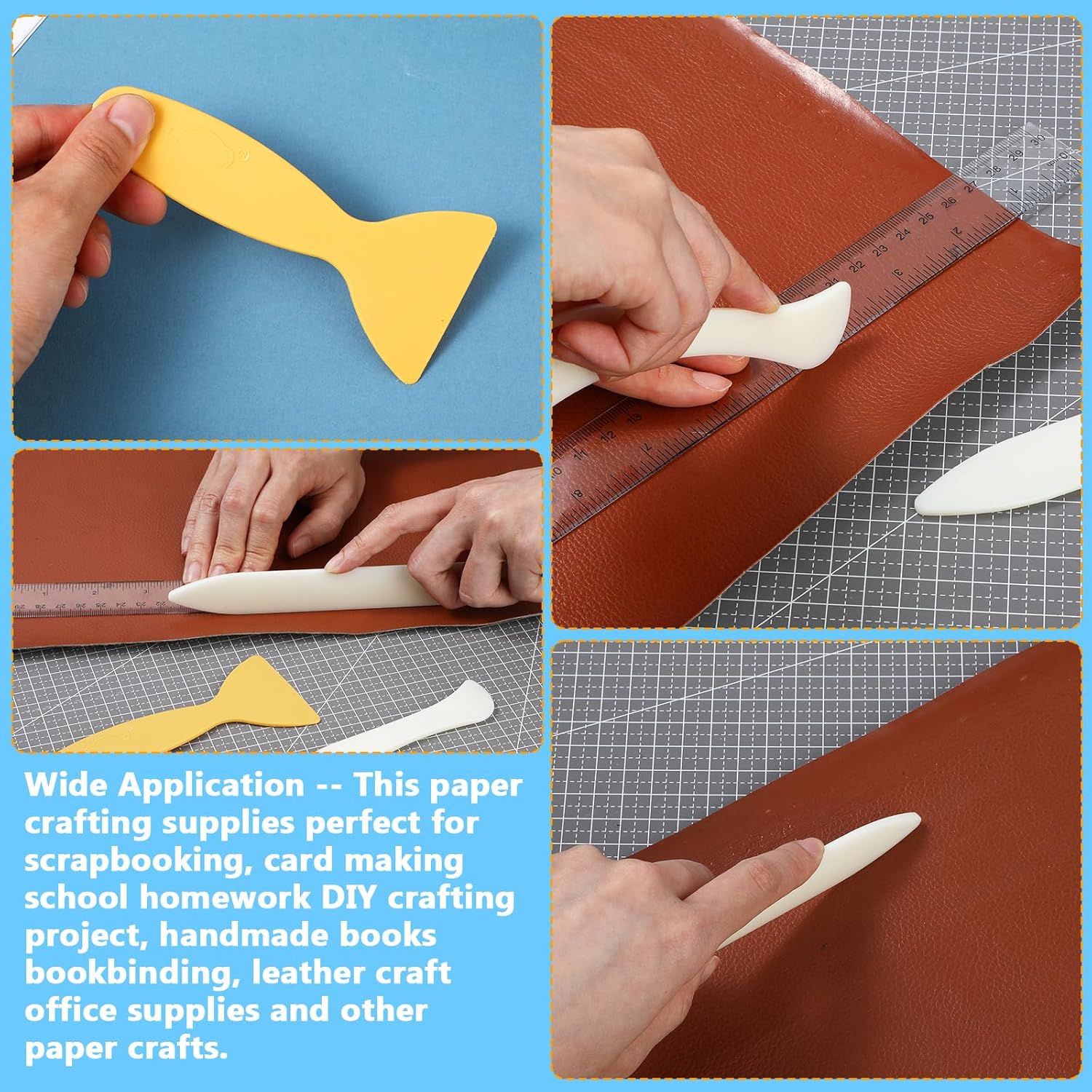 Ymapinc 6 Pcs Folder Paper Creaser Set Bone Folders, Scoring Tool, Paper Creaser, Origami Tools for Handmade Scrapbooking Bookbinding Paper Cards Crafts Leather Burnishing