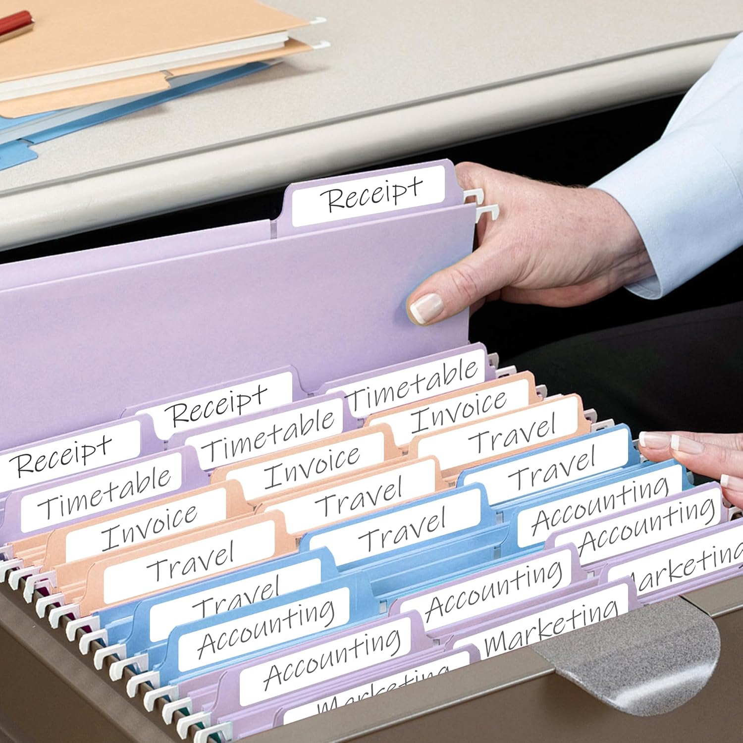 File Folder Labels,750 Labels 1/3 Cut,Self Adhesive Labels,Printable Permanent Label Stickers for Manila File Folders,2/3" x 3-7/16",Laser/Inkjet,25 Sheets,White