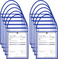 Epakh 30 Pack Office Products Shop Ticket Holders with Hanging Strap 9 x 12 Inches, Dry Erase Pockets, Job Ticket Holders, Both Sides Clear, Welcome to Work Order(Blue)