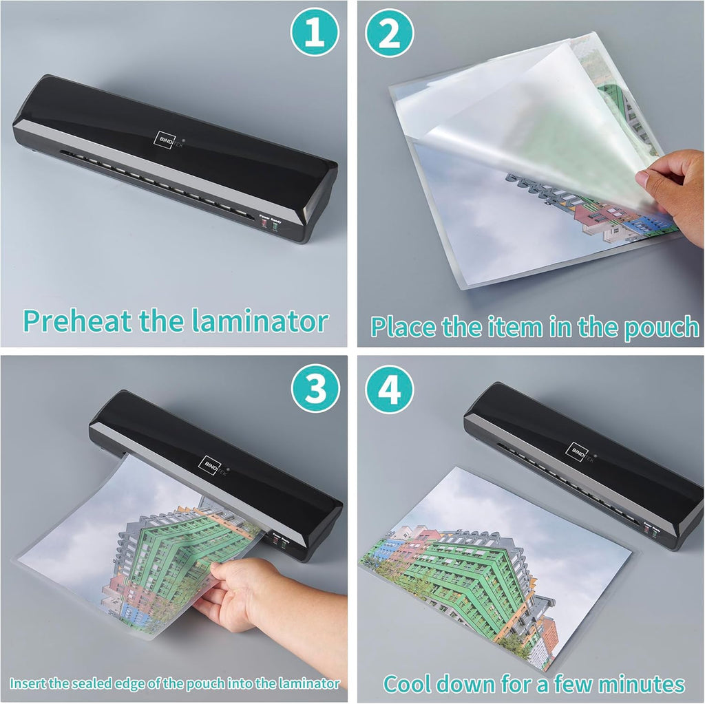 Binditek 50 Pack 3.2 Mil Dry Erase Thermal Laminating Pouches, Dry Erase Compatible, for Letter Size, Heat Seal, Clear Professional Finish, School Office Supplies