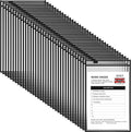 Nezyo Dry Erase Pockets Plastic Job Ticket Holders Shop Holder Order Pockets Clear Sleeves Tickets Folders Plastic Sleeves Paper Teacher Supplies for Classroom(12 x 18.6 in,Black,50 Pcs)