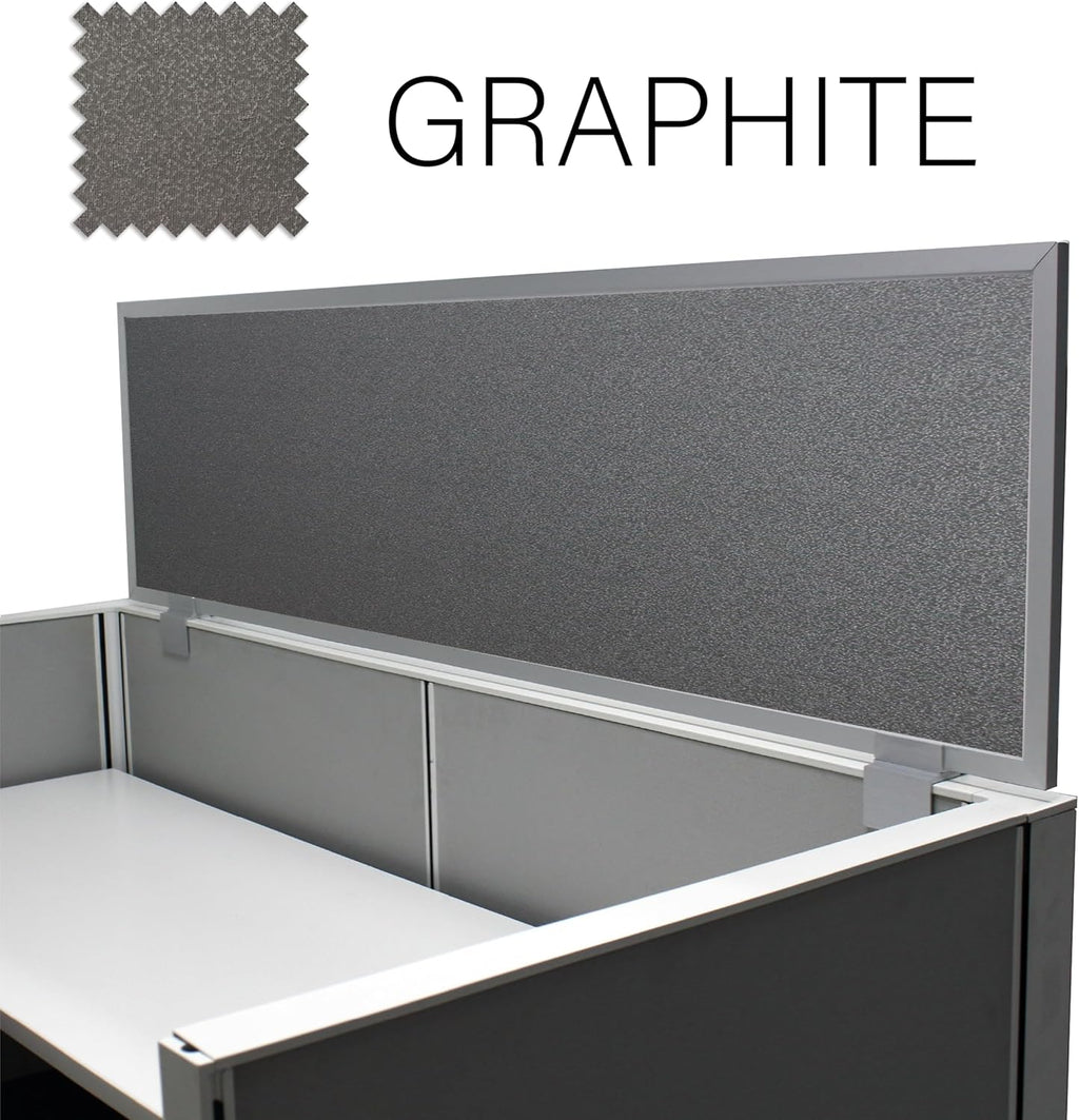 OBEX Acoustical Cubicle Privacy Screen Extender Desk Panel & Office Divider, Add Separation & Block Noise, 12" x 60", Graphite