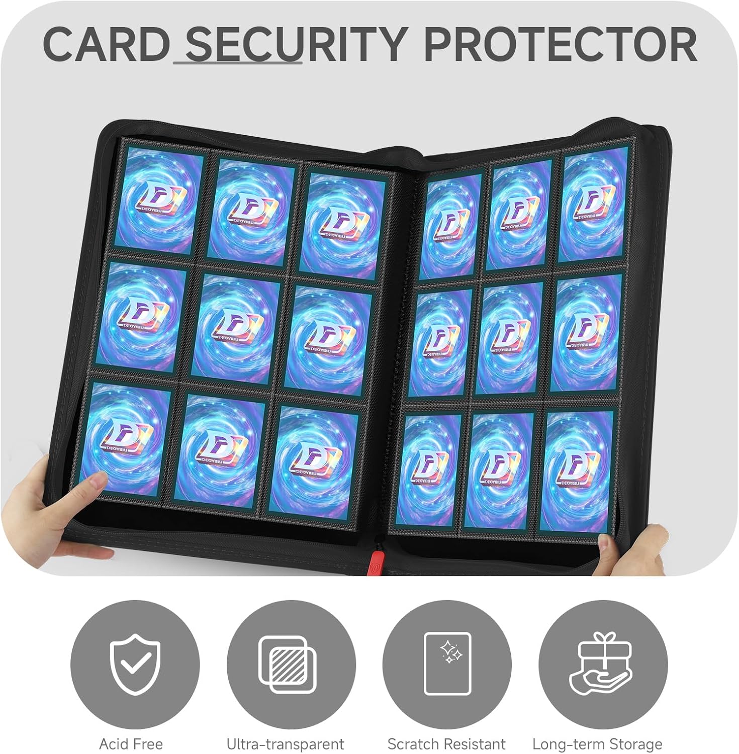 9 Pocket Card Binder,360 Pockets Trading Card Binder,Double Sided Pocket Collection Binder,Card Folder for MTG,TCG,Game Cards,Sport Cards,Black