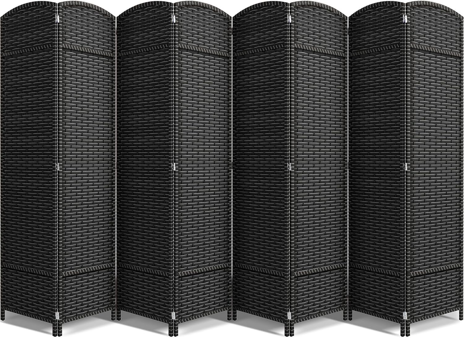 Sorbus 8 Panel Room Divider 6 ft. Tall - Privacy Screen, Extra Wide Double Hinged Panels, Mesh Hand-Woven Design, Partition Room Dividers and Folding Privacy Screens, Wall Divider for Room Separation
