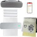 IOOIOO D210 Portable Printer, Wireless Inkless Bluetooth Thermal Printer for Tattoo Stencil Transfer Paper, for 8.5 x 11 Letter, A4 Rolled & Folded Thermal Paper (White, with Carrying Case)