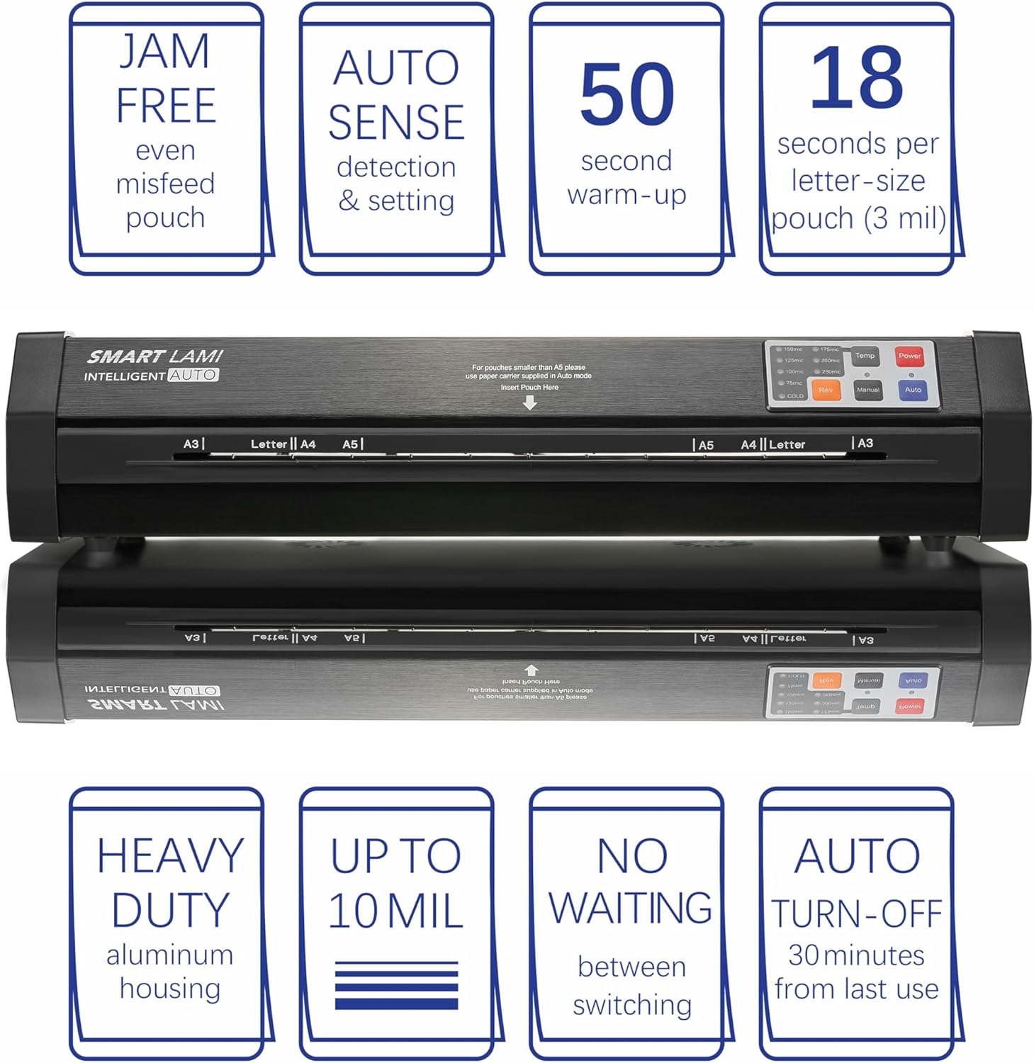 SINCHI Auto Sense, 3-10 mil Laminating Machine for Office and School, 50-Second Warm-up, 17s/Sheet, Never-Jam, Heavy Duty, 13-inch Thermal Laminator Machine 11x17
