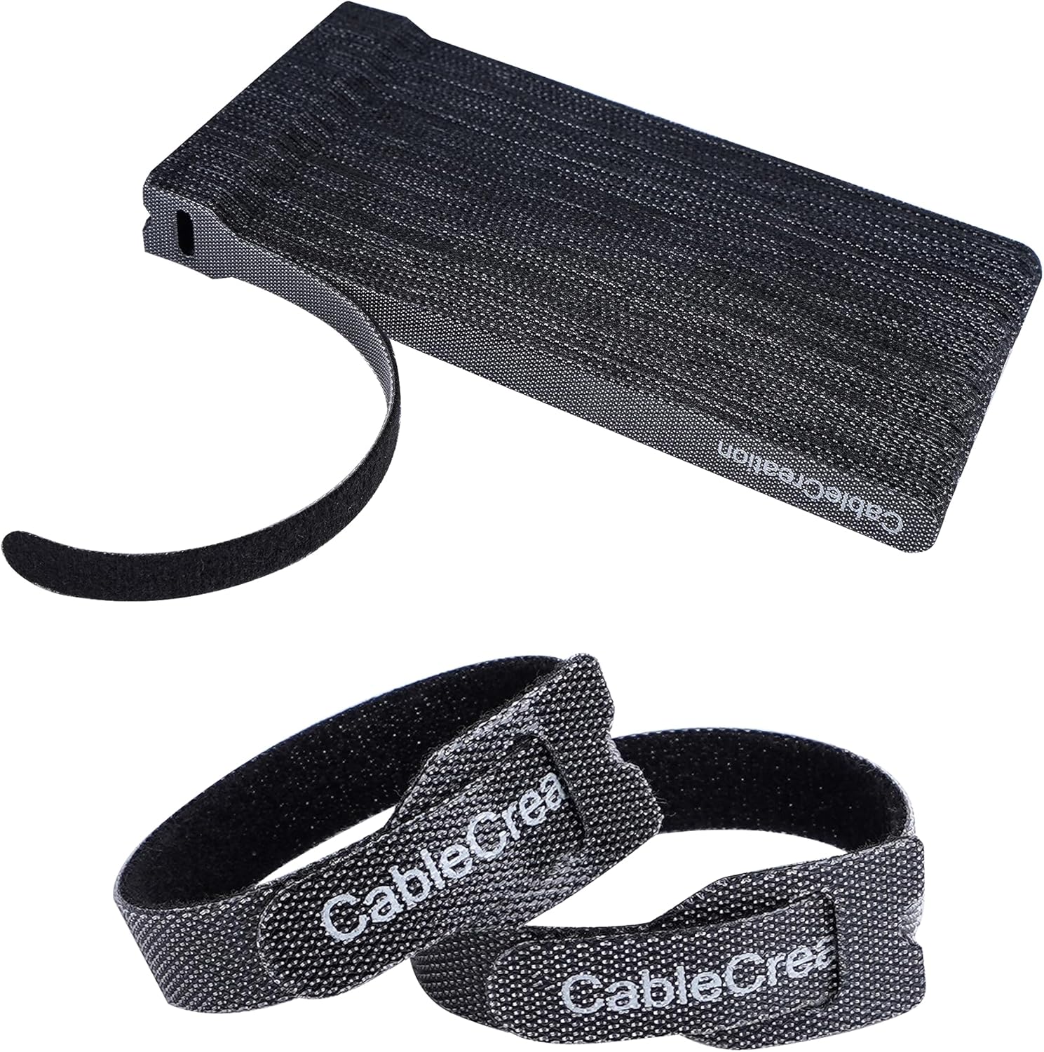 CableCreation 100PCS Fastening Cable Ties Reusable, Premium 6-Inch Adjustable Cord Ties, Nylon Cable Management Straps Hook Loop Cord Organizer Wire Ties Reusable Black