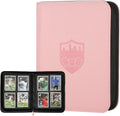 Trading Card Binder 4 Pocket, GERMUN PU Cover Card Binder for 160 Cards, Premium Trading Card Holder Folders, Double Sided Pocket Card Album for MTG, TCG (Pink)
