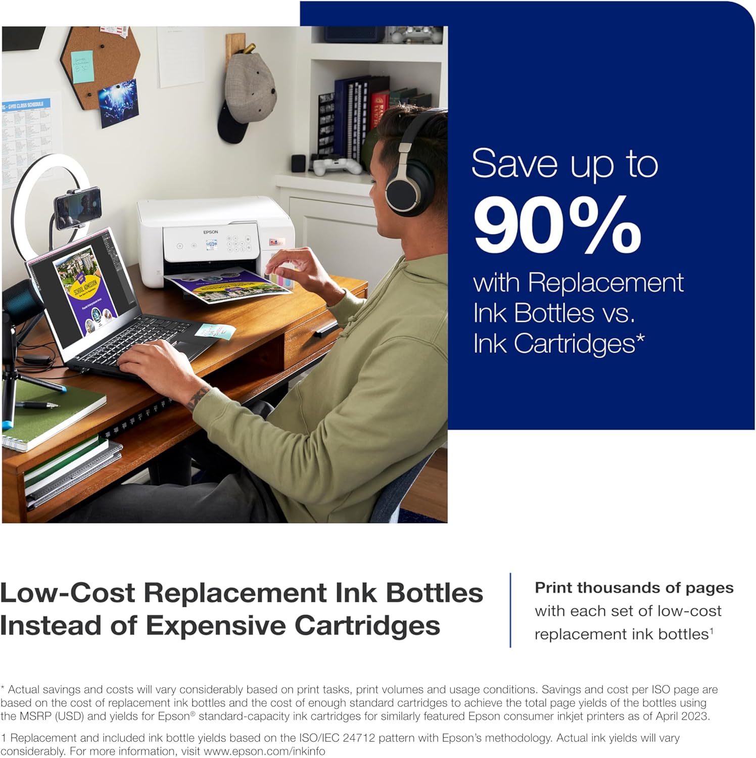 Epson EcoTank ET-2800 Wireless Color All-in-One Cartridge-Free Supertank Printer & EcoTank Photo ET-8500 Wireless Color All-in-One Supertank Printer