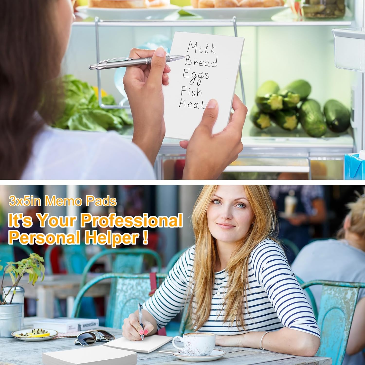 Fainne 3 x 5 Inch Paper Note Pads White Memo Pad Blank Writing Memo Scratch Paper for Waitress Waiter Book to Do Grocery List Small Notebook Restaurant Checkbook, White(150 Pack)