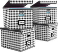 Huolewa Decorative File Organizer Boxes Office Document Storage with Lids, Linen File Storage Organizer Boxes, Universal Hanging Filing Organization Box for Letter/Legal Folder,Home File Storage Bins