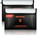 4200°F Fireproof Money Bag - Upgraded Heat Insulated, 9.8 x 6.5" Small Fireproof Document Bags with Waterproof Zipper, fire Water Proof Safe Pouch Set for Valuables, Fireproof Edging, Fire Bag 2packs