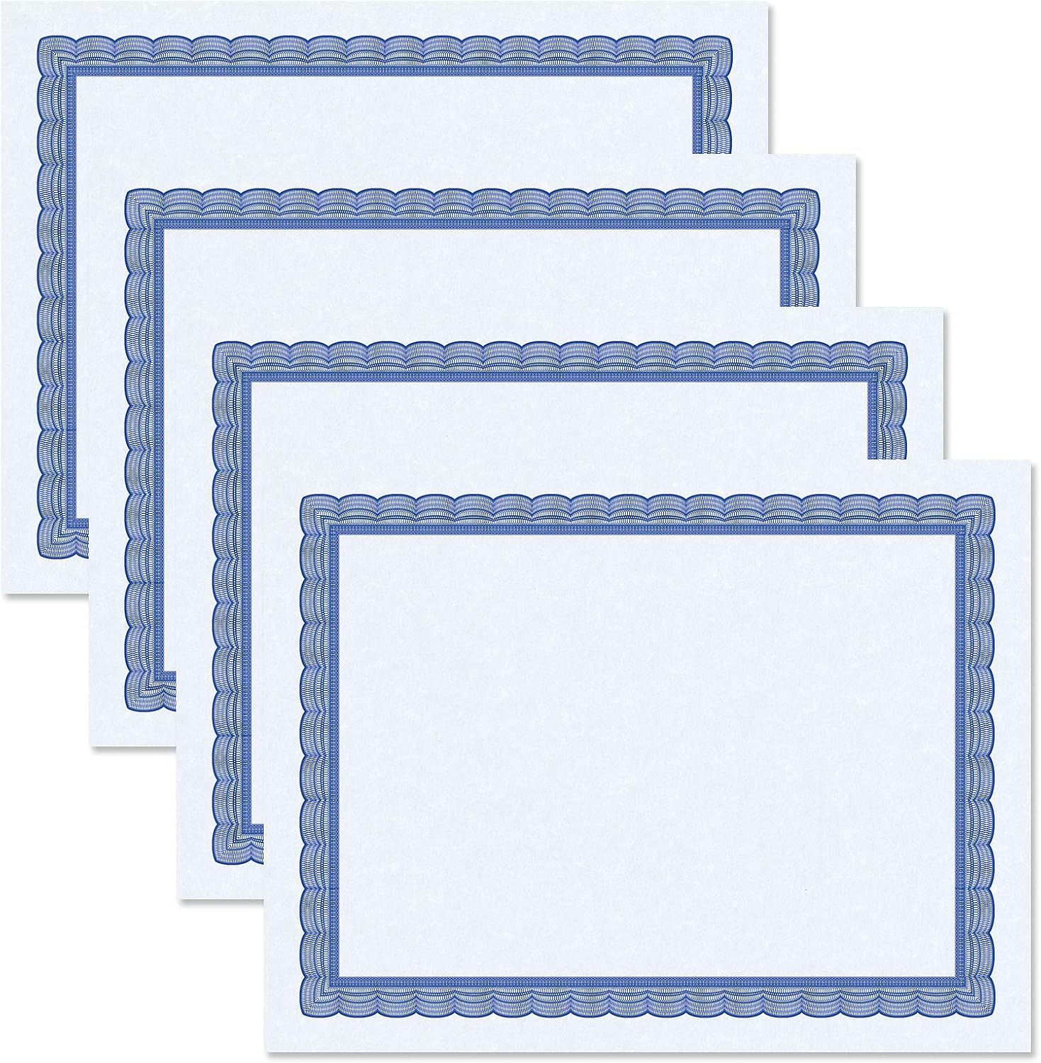 Executive Blue Parchment Certificate Papers - Pack of 25, Laser & Inkjet Printer Compatible, For Office, Business Awards, Graduation, School Diplomas, 8-1/2" x 11" on 60 lb. Text Stock