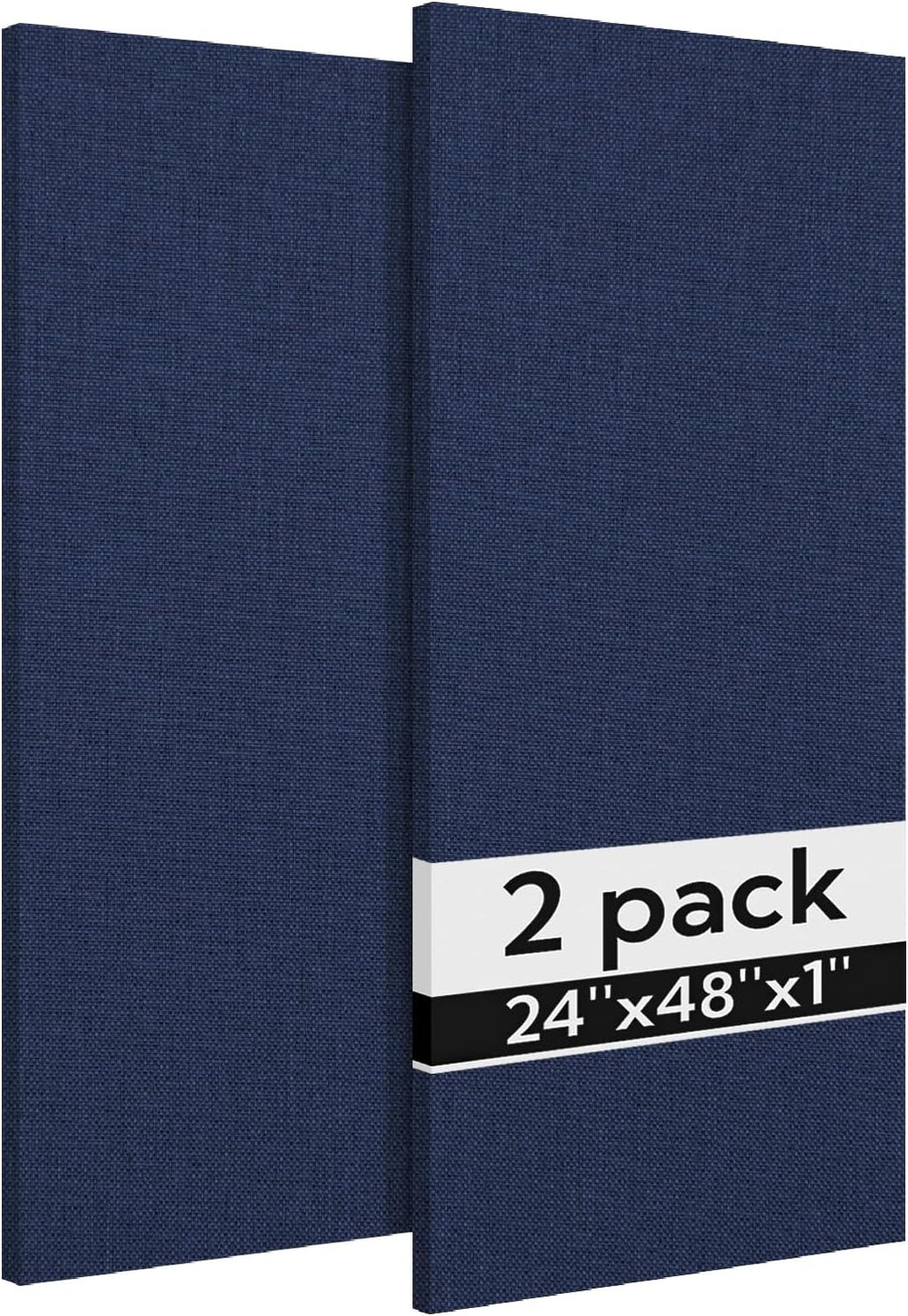 Olanglab Acoustic Panels 2 Pack, 48''x24'' Large Sound Panels, Fabric Wrapped Sound Proof Foam Panels for Walls, Sound Absorbing Panels for Recording Studio Acoustical Treatments (Navy)