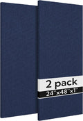Olanglab Acoustic Panels 2 Pack, 48''x24'' Large Sound Panels, Fabric Wrapped Sound Proof Foam Panels for Walls, Sound Absorbing Panels for Recording Studio Acoustical Treatments (Navy)