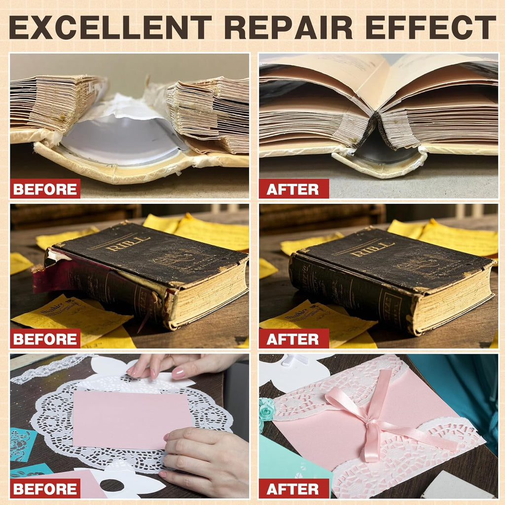 Book Glue, Dries Clear & Flexible Book Binding Glue Adhesive, Used for Bookbinding and Book Repair, Book Nook, Framing, Collages, Paper Art and Crafts - 60ml x 2Pack