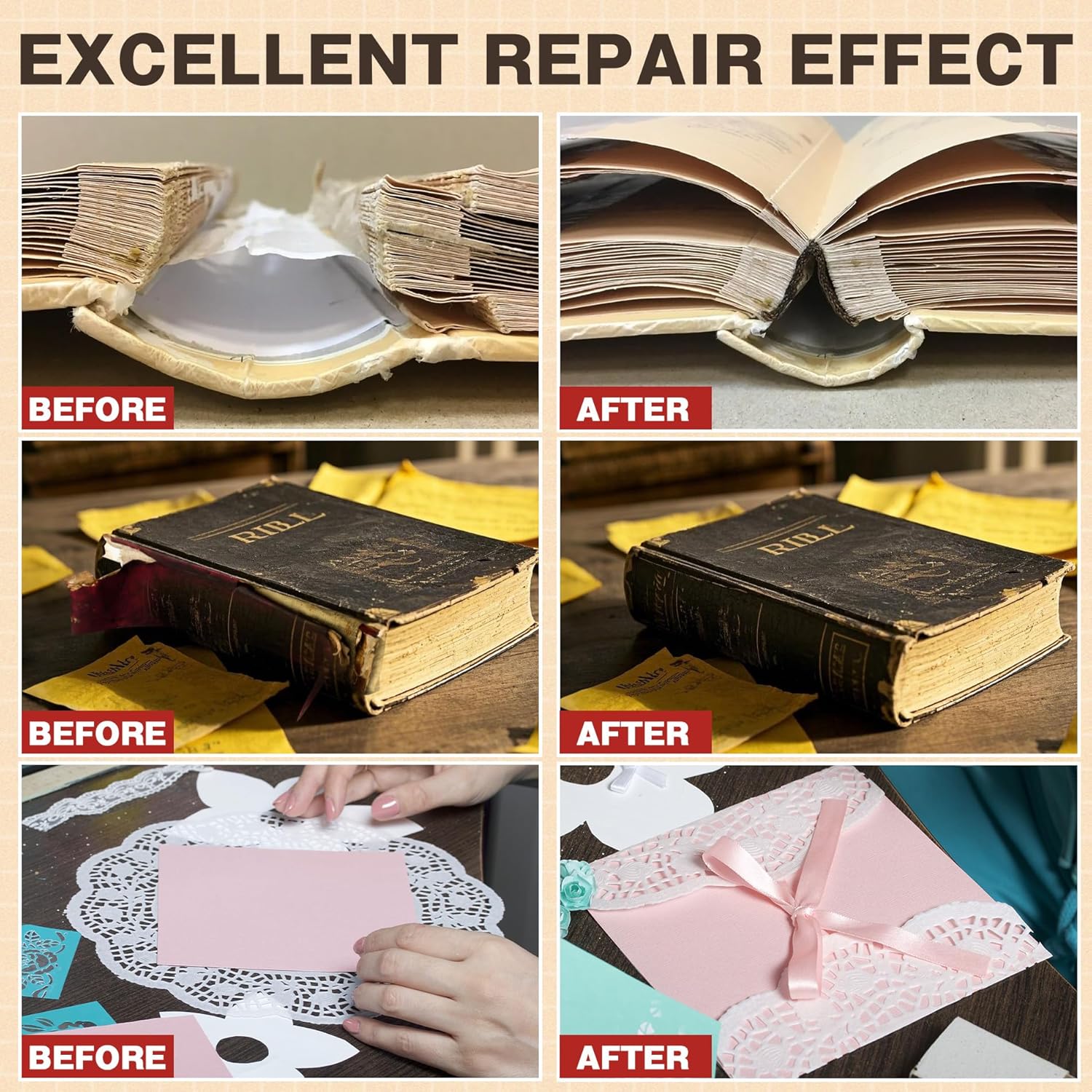 Book Glue, Dries Clear & Flexible Book Binding Glue Adhesive, Used for Bookbinding and Book Repair, Book Nook, Framing, Collages, Paper Art and Crafts - 60ml x 2Pack